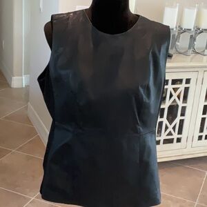 G.I.L.I back zip top, leather front and back, side is poly/rayon/spandex, size16